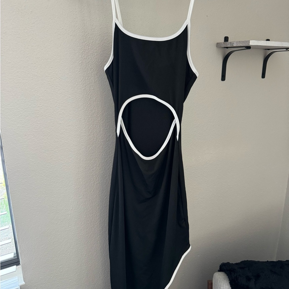 Long Black Skirt with Cutout
